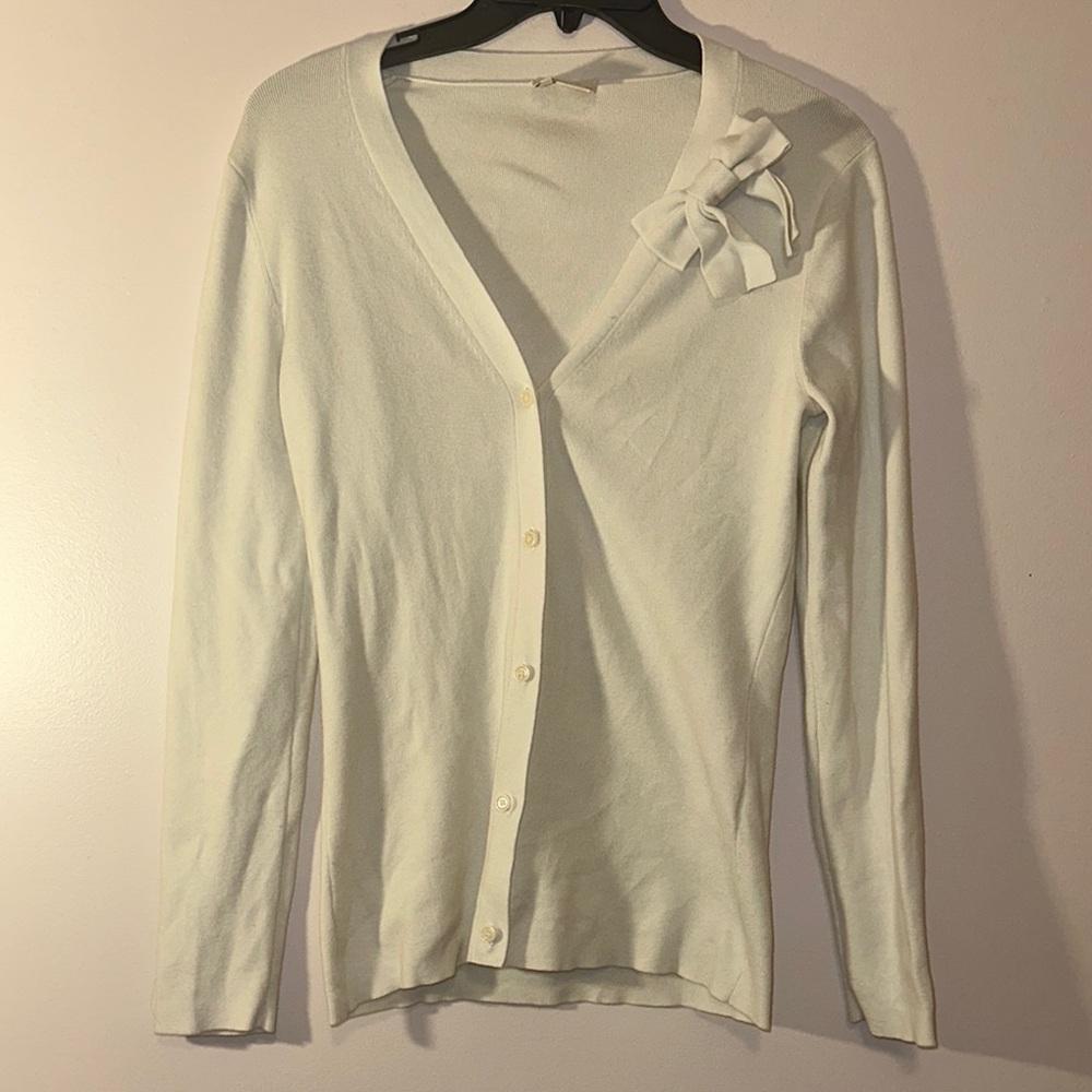 KATE SPADE Elegant White Cardigan Sweater SIZE M